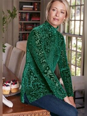 Soft Surroundings Walden Velvet Turtleneck Size XL